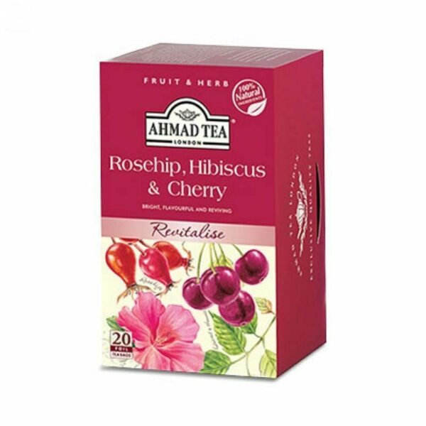 Ahmad Tea Rosehip & Cherry Tea Bags (6 x 20 Tea Bags)