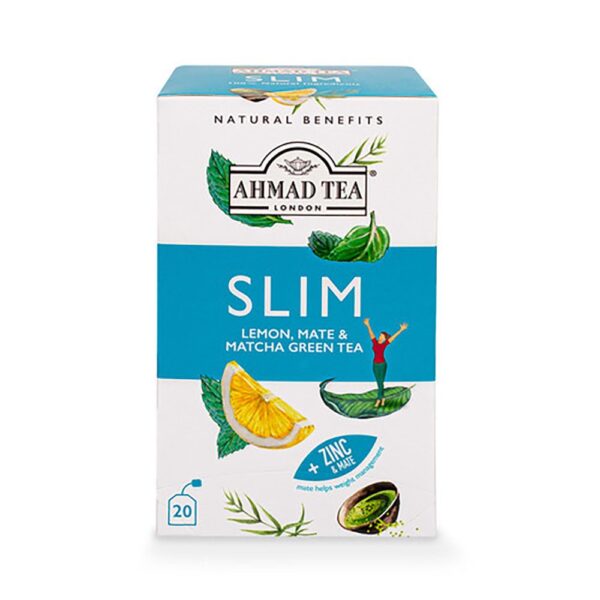 Ahmad Tea Slim Lemon, Mate & Matcha Green Tea Bags (6 x 20 Tea Bags)