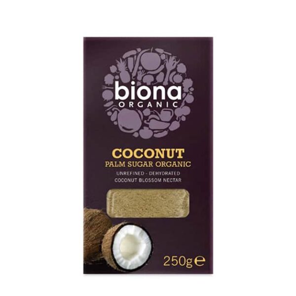 Biona Organic Coconut Palm Sugar, Unrefined 250Gx8