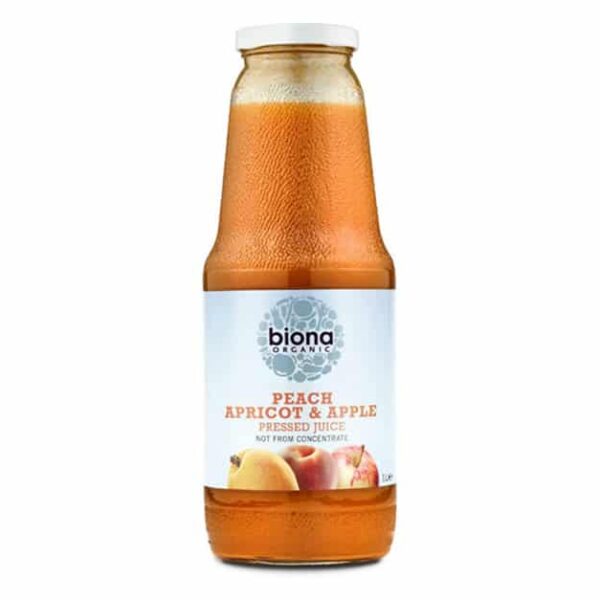 Biona Organic Peach Apricot & Apple Juice 1Lx6