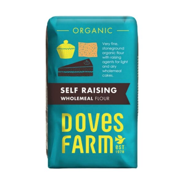 Doves Farm Organic Stoneground Self Raising Wholemeal Flour 1KGx5